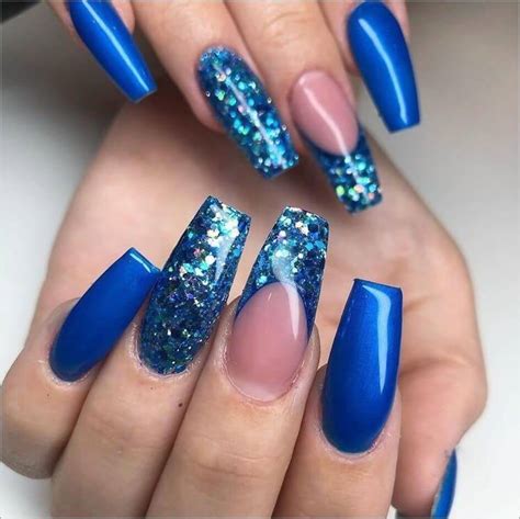 blue acrylic nails ideas|More.